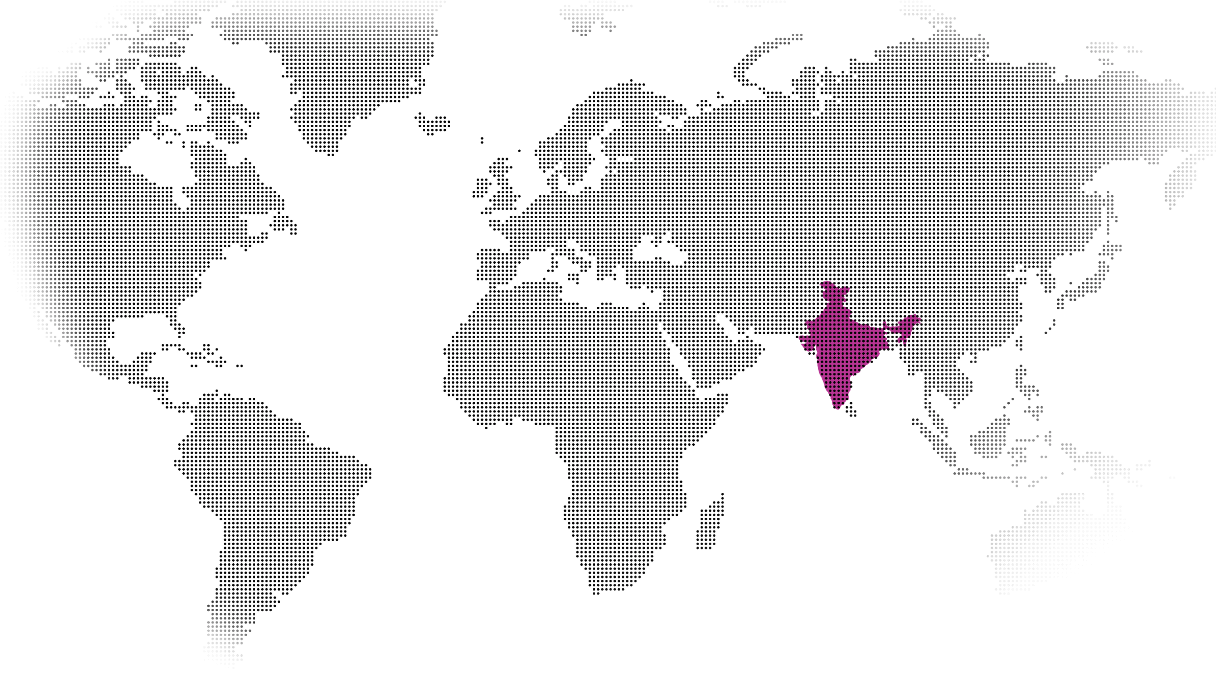 Global map highlighting India